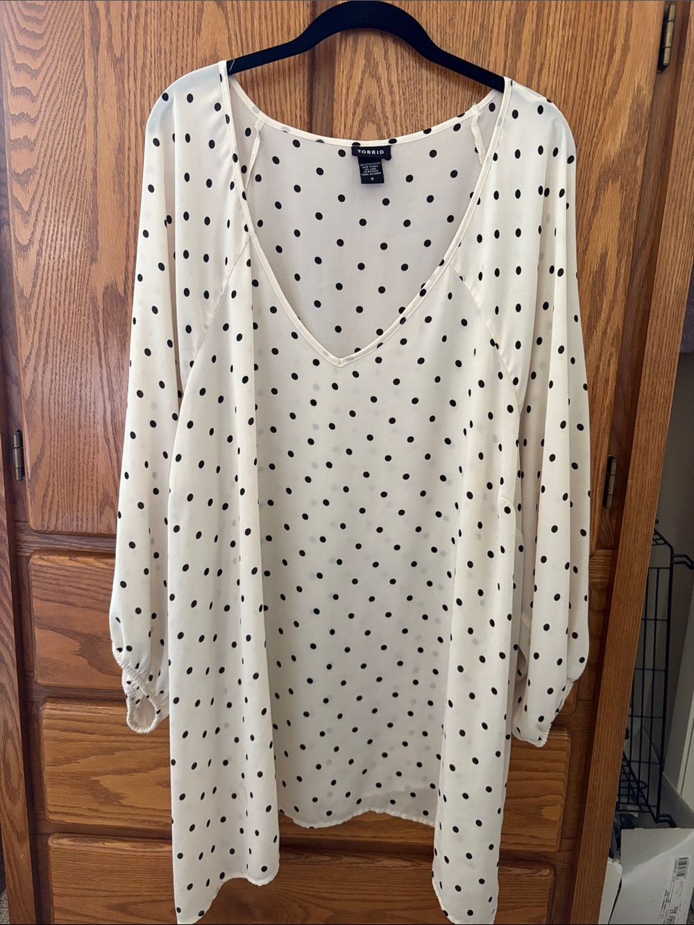 Cream with black polka dots blouse